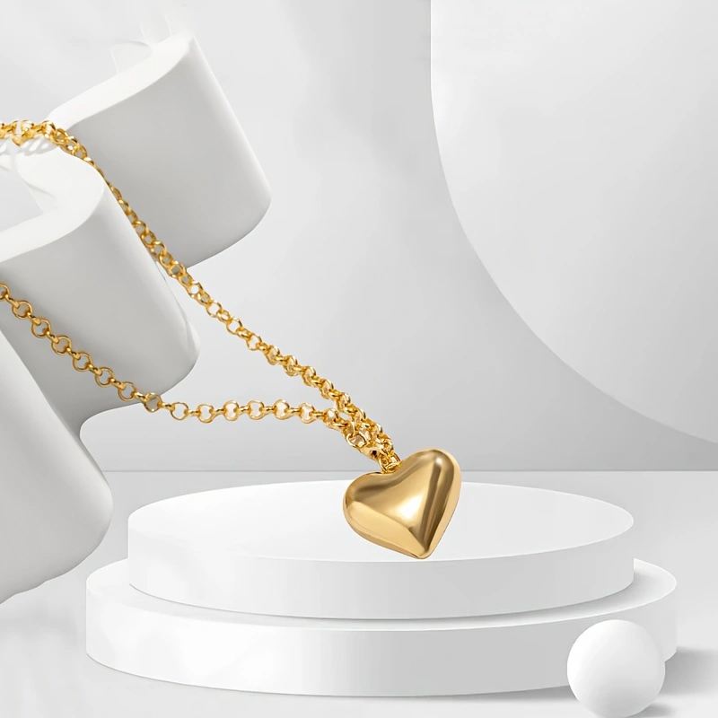 1件银色立体爱心项链 黑绳 choker 颈链 为造型注入复古甜酷韵味的个性配饰