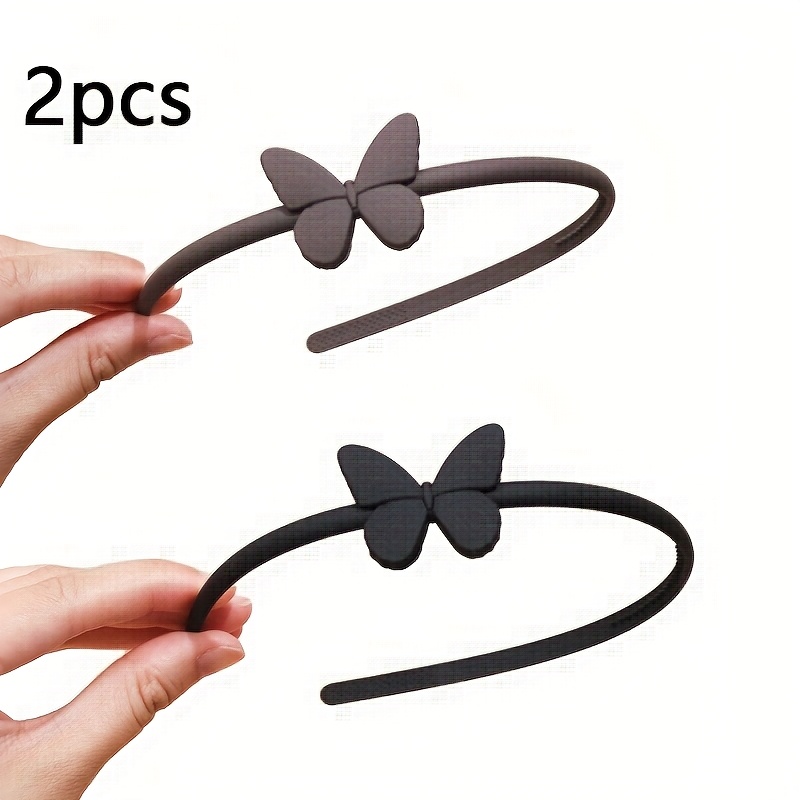 2PCs set fresh and sweet flower butterfly headdress hair accessories headband-simple multi-functional women's and girls' hair accessories, suitable for face washing, makeup, outdoor travel wear