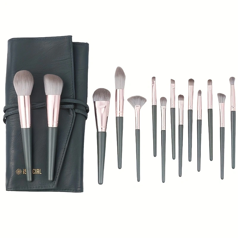 软毛化妆刷 14 件套装 覆盖全妆刷型 刷毛柔软亲肤不刺激 美妆新手一站式搞定底妆眼妆 为专业妆效 日常精致妆量身打造 上妆服帖又省心