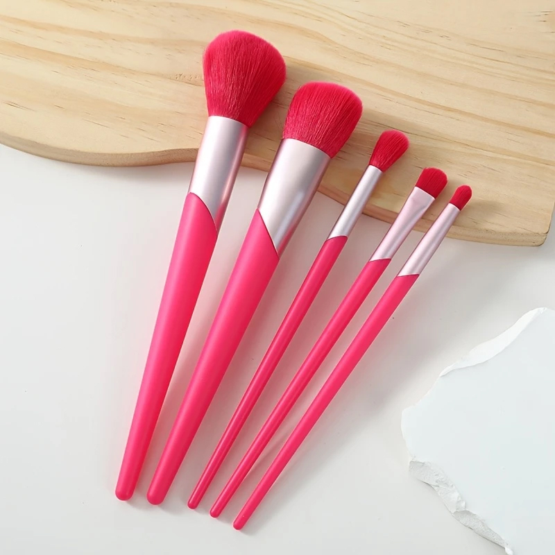 5件一套多效眼部化妆刷套装  红色刷毛抓粉均匀 为派对妆、日常妆量身定制 眼妆精致度直接拉满