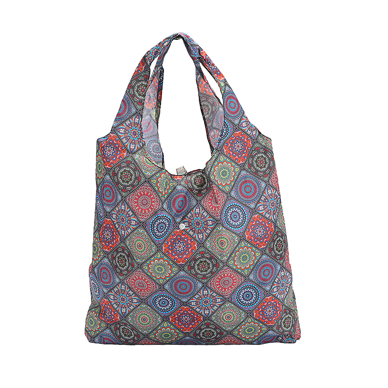 一件多款式民族风印花可折叠购物袋 环保便携 折叠后迷你易收纳 逛街 / 旅行 / 市集多场景适配 用颜值与实用践行绿色生活