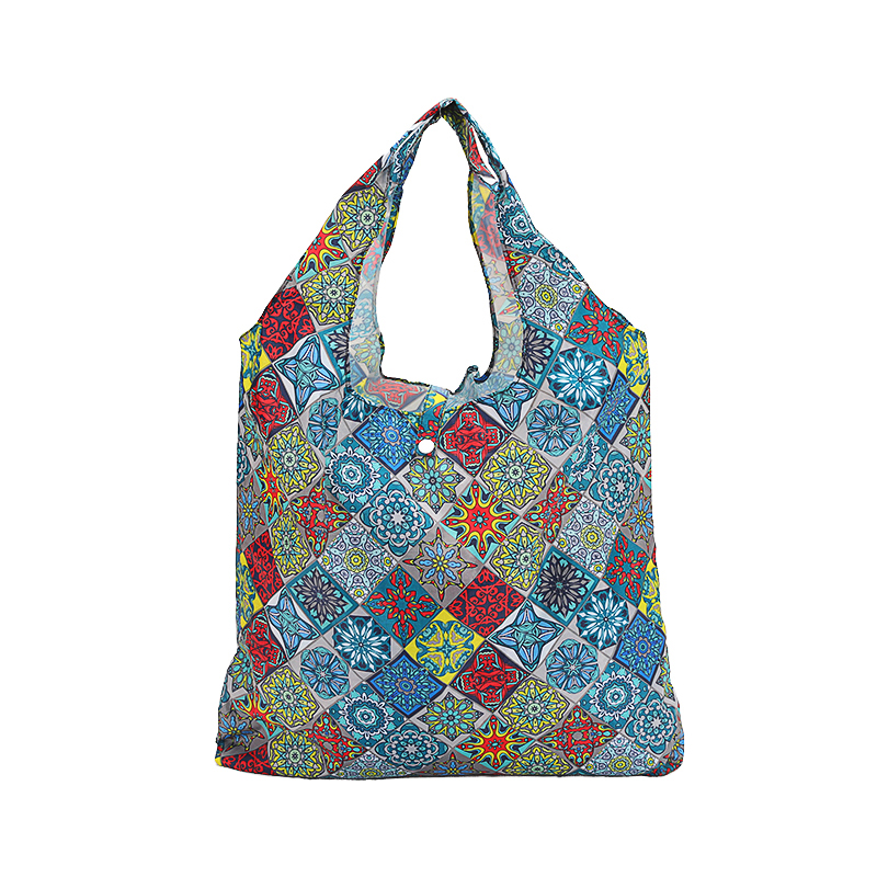 A multi-style ethnic style printing foldable shopping bag environmentally friendly portable foldable mini easy-to-store shopping/travel/market multi-scene adaptation face and practical practice green life