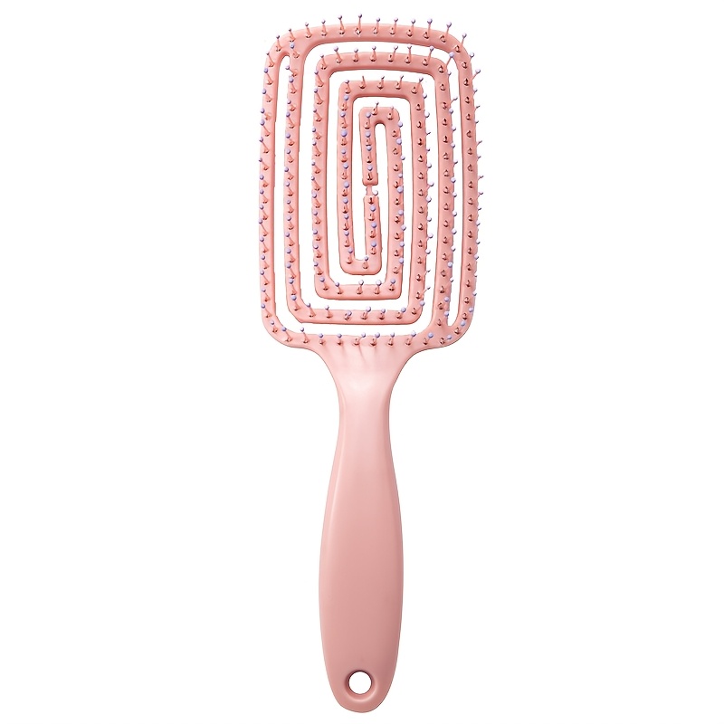 1pc 大号弯曲蓬松发梳-头皮按摩与经络气表设计，适用于所有发型 和个人护理工具