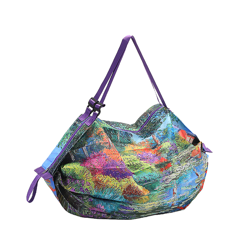 1件大容量可折叠购物袋 日常买菜、囤货刚需 折叠后小巧不占地 超大容量承重强 购物收纳高效兼顾”