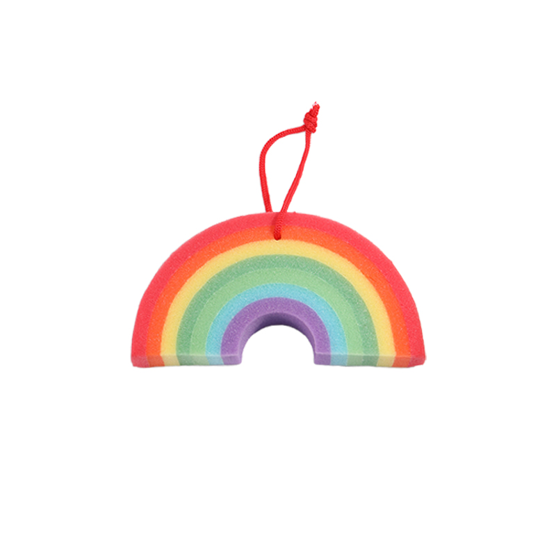 1件彩虹水果造型多功能海绵擦 适用于多场景家居清洁 厨房去污 / 儿童沐浴 / 浴室清洁 可爱与实用兼具 居家清洁好物