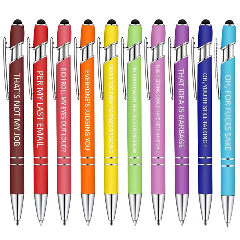 10 pieces of a set of interesting ballpoint pens for workplace (multi-color text is suitable for daily office records, mutual gifts from colleagues, decompression stationery, humorous writing, smooth writing to inject ease into workplace life
