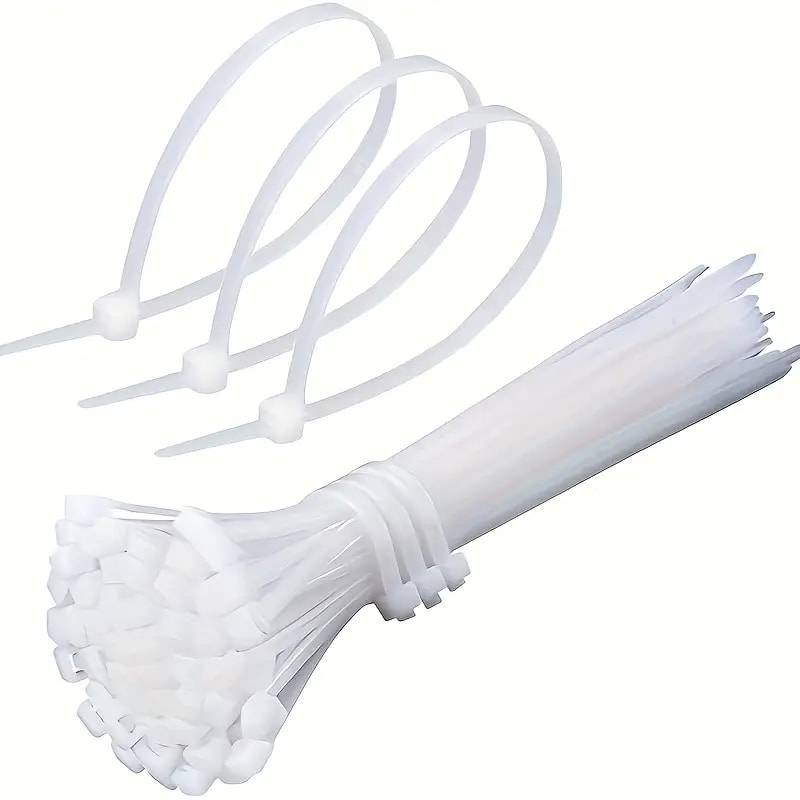 100pcs/250PCs/500pcs/1000PCs white cable tie suit is suitable for wire arrangement, home storage, gardening fixed self-locking, solid binding and arrangement for home and work scenes