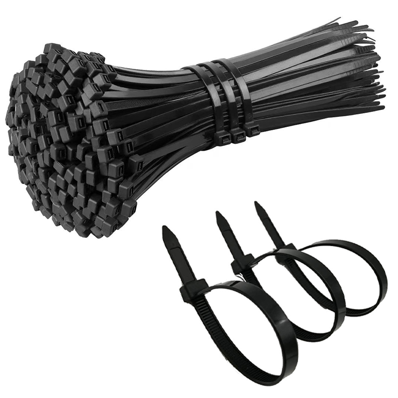 100pcs/250pcs/500pcs/1000pcs黑色尼龙自锁扎带 适用于工业捆扎、户外线路整理、家居隐蔽收纳 牢固自锁 多场景整洁捆扎的实用工具