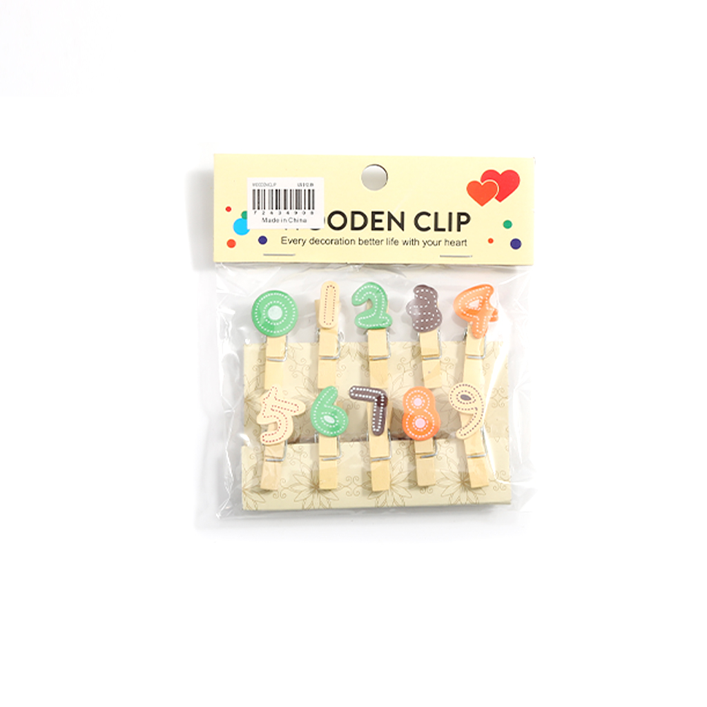 5pcs/10pcs多图案创意木质夹子套装 适用于手账 DIY、照片墙装饰、儿童手工 爱心 / 数字 / 汽车 / 水果多款 为生活添创意趣味