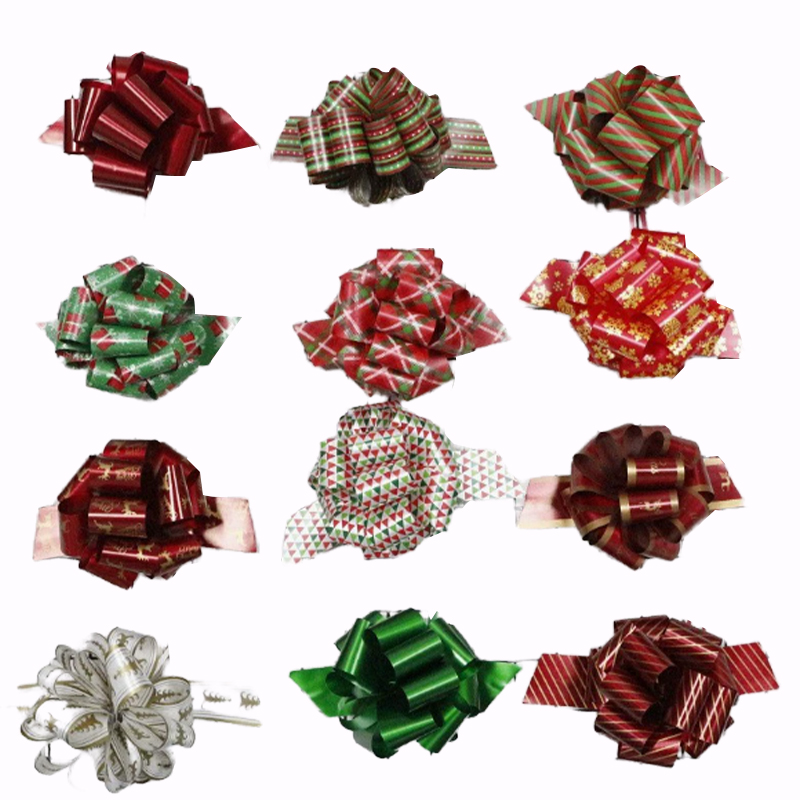 12 pieces Christmas theme multi-style bowknot ribbon set is suitable for gift packaging, Christmas tree decoration, holiday home layout colorful patterns classic red and green color matching one-click to fill the Christmas atmosphere