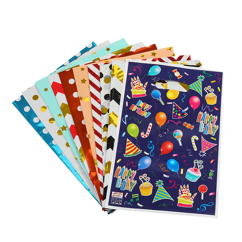 90件一套缤纷派对主题礼品袋套装 适用于派对 favors、小礼品、糖果零食饼干收纳 大空间 + 多样图案 为生日聚会注入精致仪式感