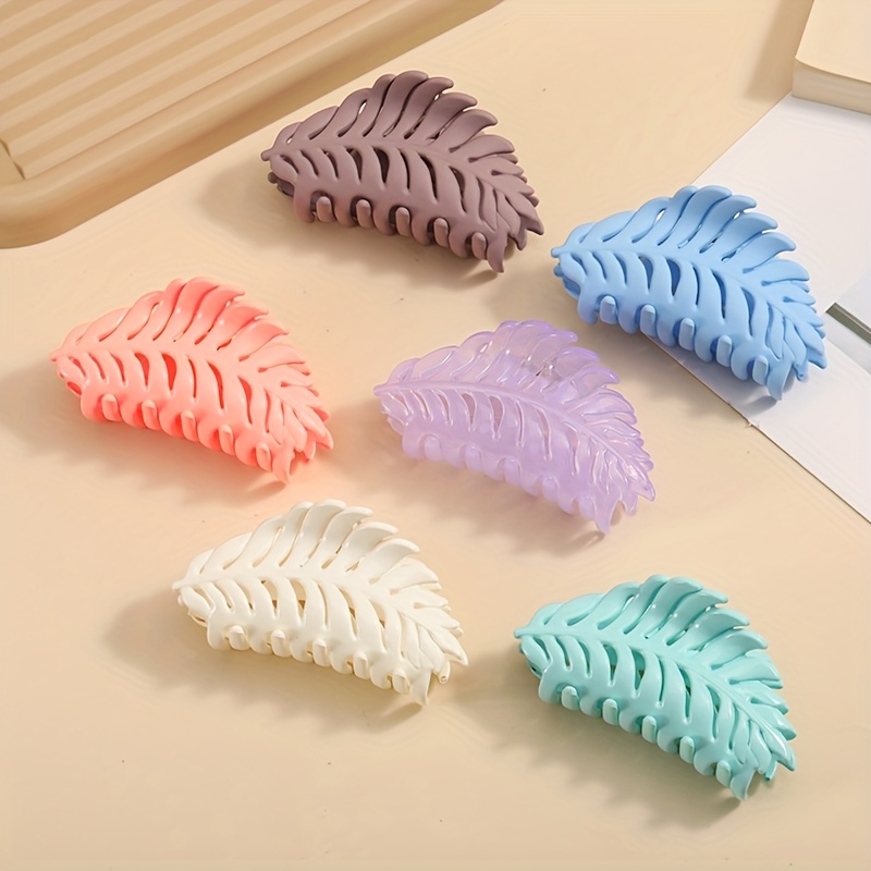 5/6pcs时尚磨砂叶子和蝴蝶发夹，高端复古风后脑勺发夹，优雅气质发饰，适合日常佩载