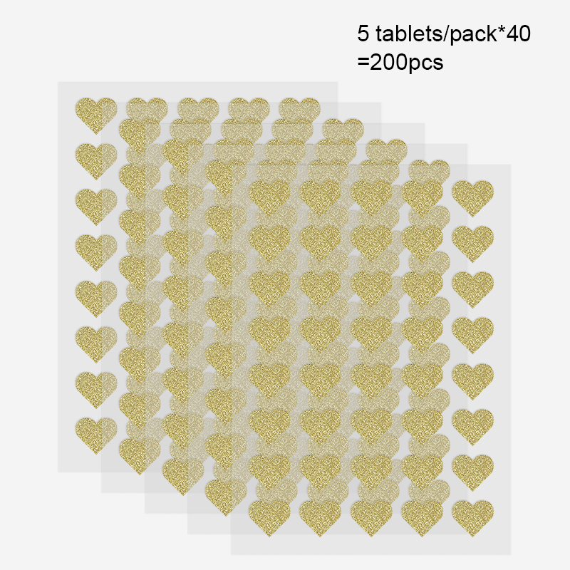 120PCs/200PCs/300PCs multi-specification gold and silver flash powder model sticker set used for handmade DIY holiday decoration hand account creation Star round love multi-model flash powder texture lighting creative works