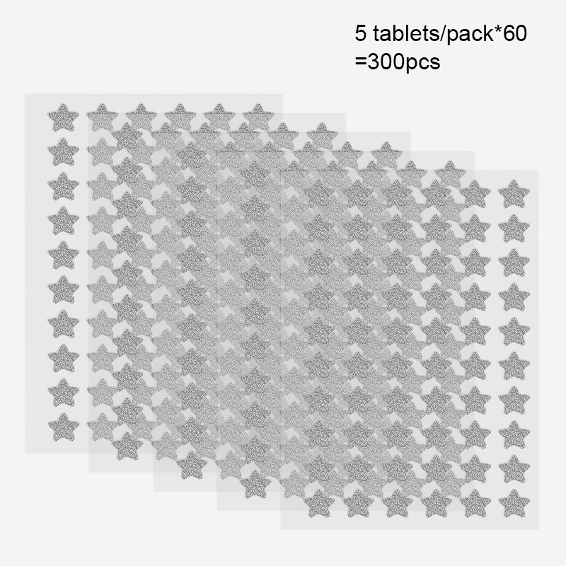 一套多规格金银闪粉造型贴纸套装 用于手工 DIY 节日装饰 手账创作 星星 + 圆形 + 爱心多造型 闪粉质感点亮创意作品