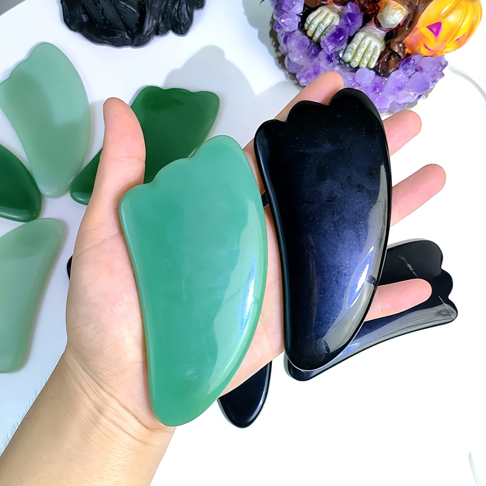 1件天然玉石刮痧板 适用于居家面部护理、美容院养生按摩、日常养颜保健 玉石材质 + 刮痧按摩 助力焕活肌肤的养生美容好物