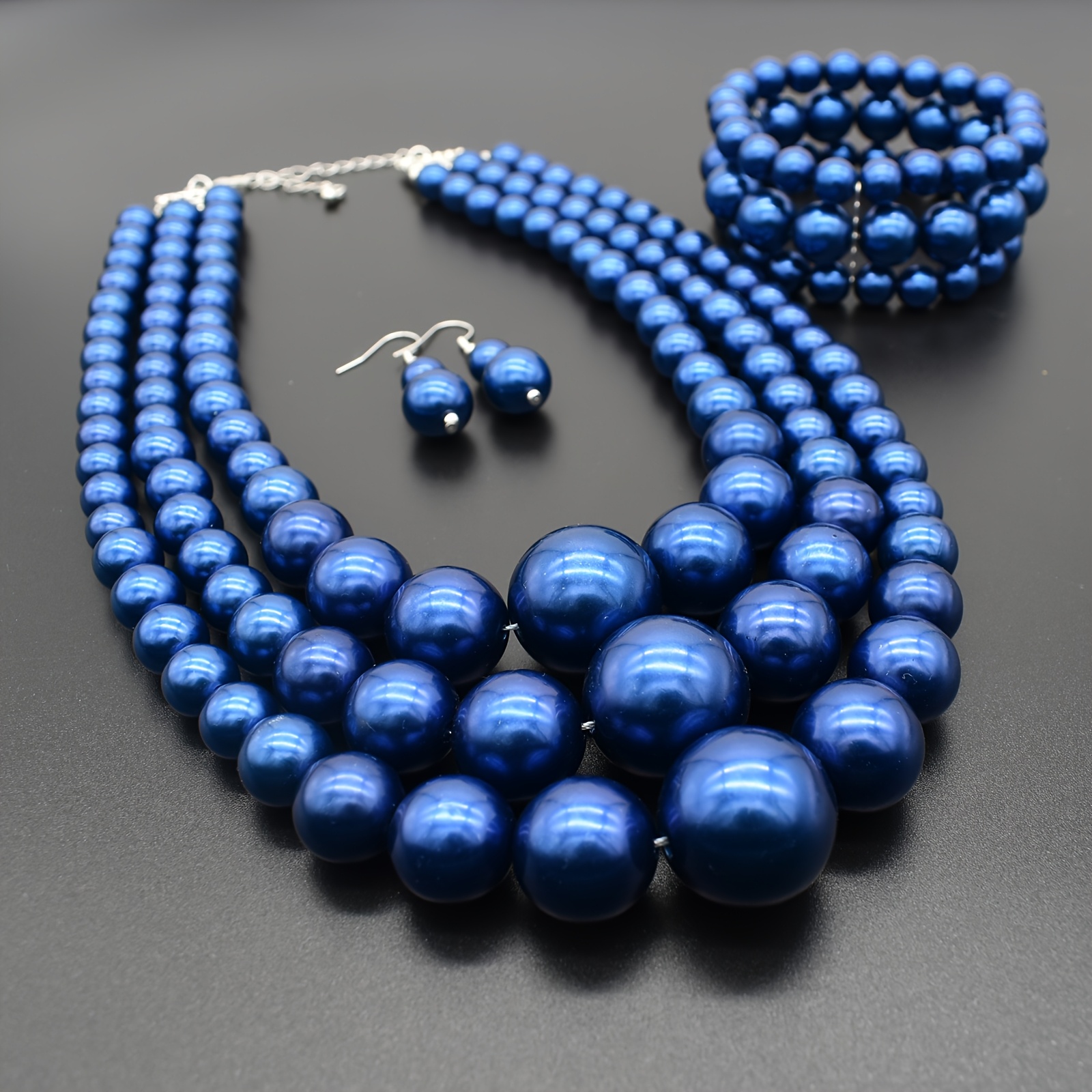 3件一套复古珍珠首饰套装 轻奢多层设计 适用于晚宴婚礼 复古风穿搭 气场全开 高级感小众配饰