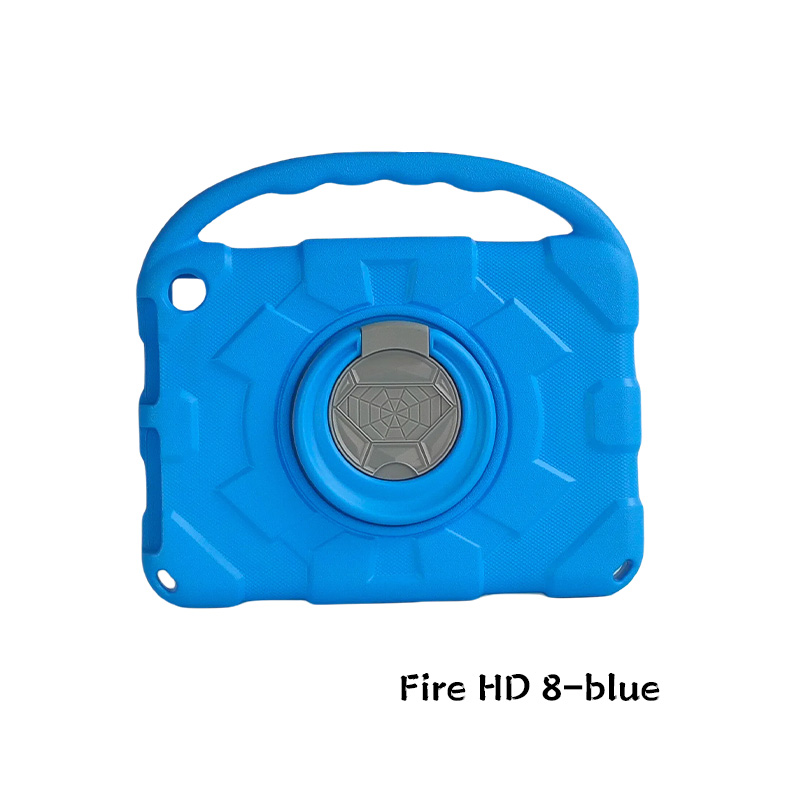 Fire HD 8 Tablet Case - Shockproof Protective Case for Amazon Kindle Fire HD 8 and 8 Plus (2024/2022/2020, 12th/10th Gen) with Foldable Stand, Armor Design, Portable Handle, and 360° Rotation