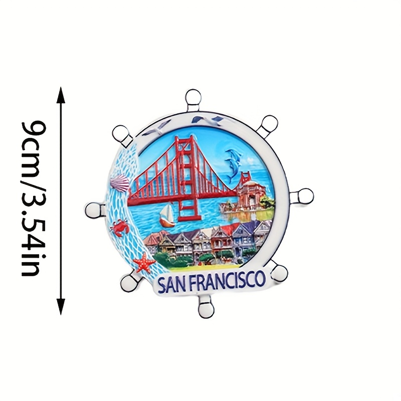 1pc标志性美国地标冰箱贴 ，时代广场与纽约设计，彩色厨房装饰，适合节日礼物