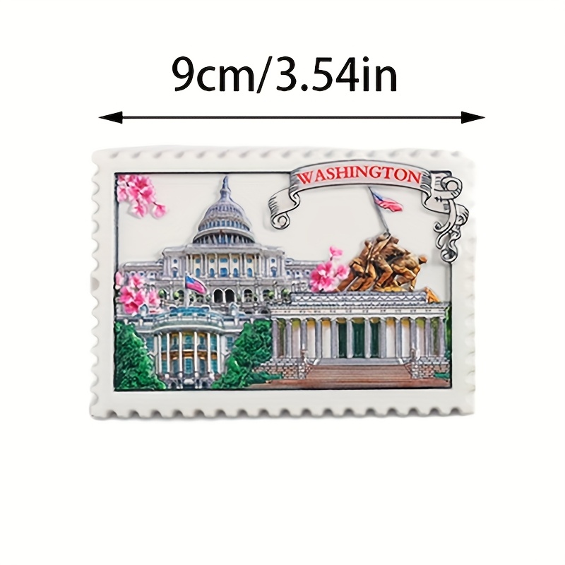 1pc城市旅游纪念品冰箱贴，手工彩绘3D磁铁，城市冰箱贴，用于卧室厨房冰箱装饰，节日送好 朋友家人的礼物