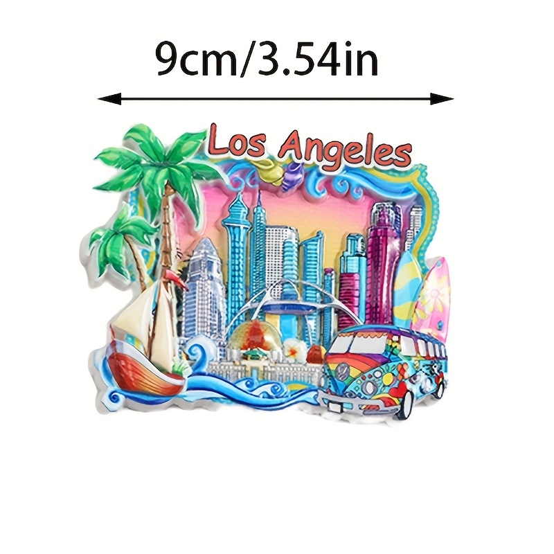 1pc城市旅游纪念品冰箱贴，手工彩绘3D磁铁，城市冰箱贴，用于卧室厨房冰箱装饰，节日送好 朋友家人的礼物