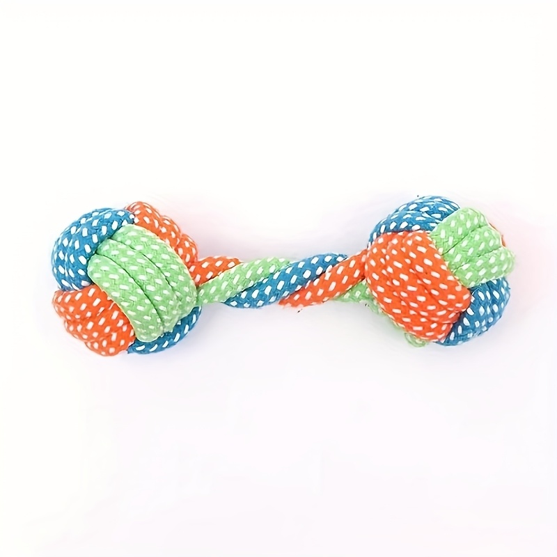 1pc new pet gnawing rope tooth grinding stick puppy gnawing tooth cleaning stick dog depressing artifact woven colorful cotton rope