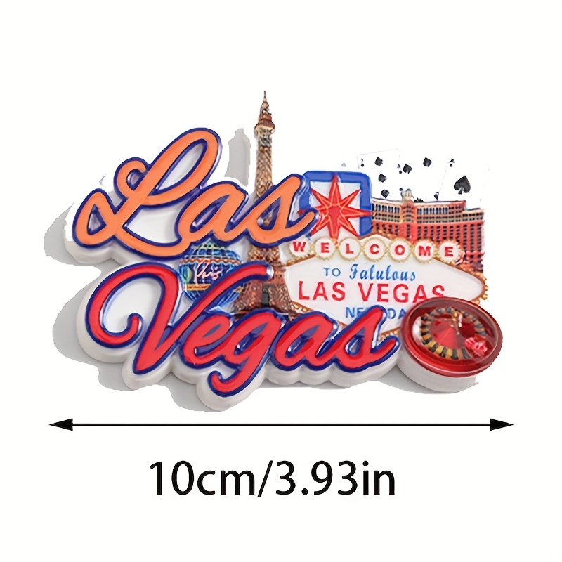 Las Vegas logo refrigerator decoration, handmade 3D resin souvenirs, suitable for home decoration and best gifts for family and friends