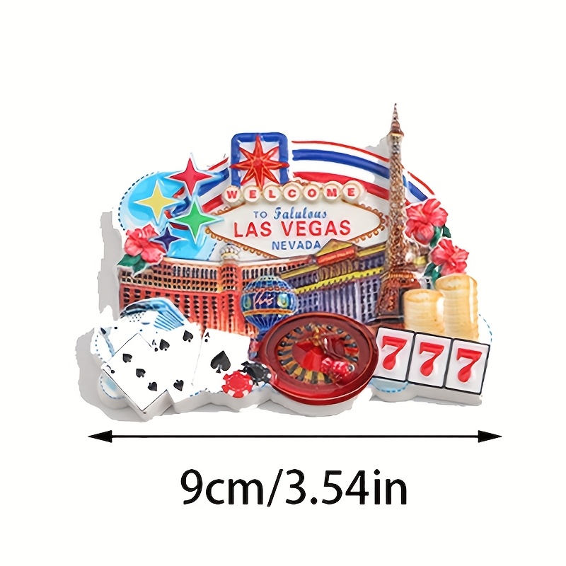 拉斯维加斯标志冰箱贴装饰，手工制作3D树脂纪念品， ，适合家居装饰和送家人朋友的最佳礼物