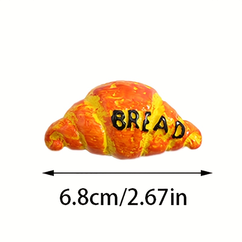 美味食物主题冰箱贴，各种迷你食物模型，包括蛋糕、蛋挞和牛角包，适合 DIY 工艺品和家居 装饰