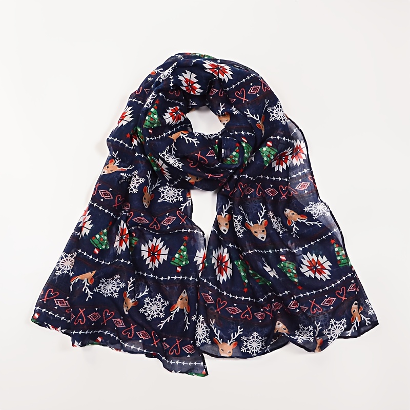 1 women's summer scarf winter windproof shawl, elegant contrast color printing casual beach bohemian style ethnic style soft shawl