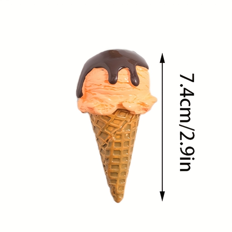 迷你冰淇淋树脂冰箱磁铁，厨房和办公室卡哇伊卡通装饰，白板装饰，卡哇伊风格，树脂结构