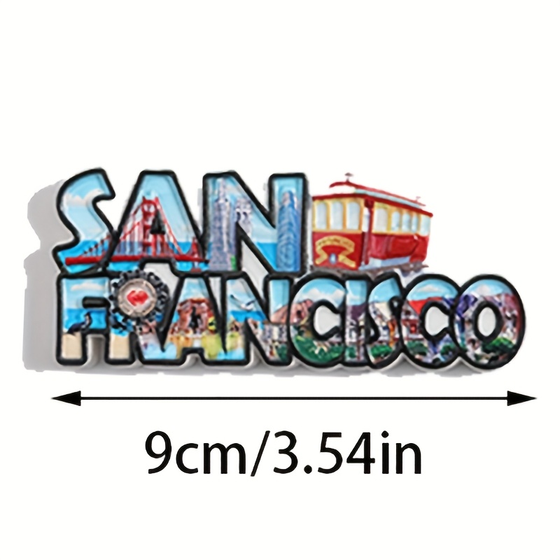 1件城市建筑冰箱贴创意家居装饰贴纸纪念品礼物，适用于冰箱和白板