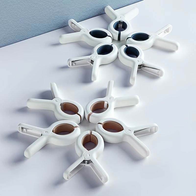 5 组带有强力防锈弹簧的塑料衣物夹，耐用的海滩毛巾夹，用于晾晒衣物和挂衣架的洗衣夹，可将毛巾、衣物和毯子固定在晾衣绳和挂衣架上。