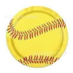 16pcs 运动球类主题一次性纸盘桌布纸巾节日生日派对装饰布置用品