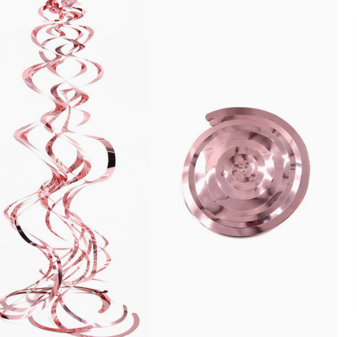 6pcs/pack生日派对装饰用品螺旋挂饰PVC吊饰漩涡拉花节日婚对现场布置挂件