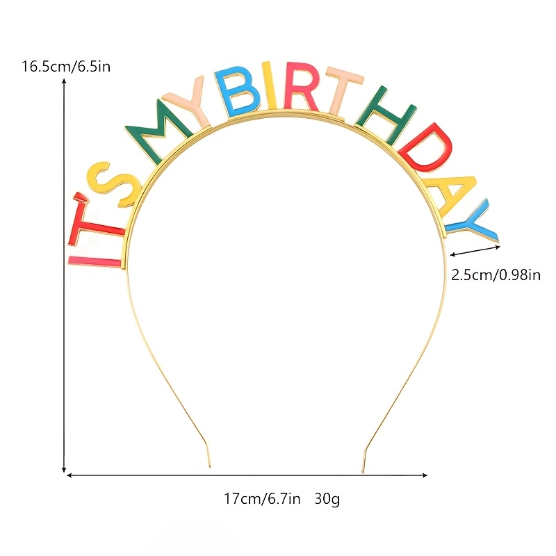 1pc Birthday party headband Birthday Girl dripping colorful letters Birthday crown Girl headdress