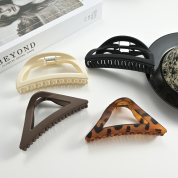 4pcs磨砂大号三角半圆抓夹女时尚个性发夹后脑勺盘发夹子鲨鱼夹头饰