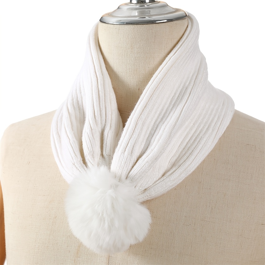 一顶毛球装饰的时尚无性别针织毛线帽-100%腈纶材质冬季保暖帽，弹性合适，适合圣诞节室内外使用