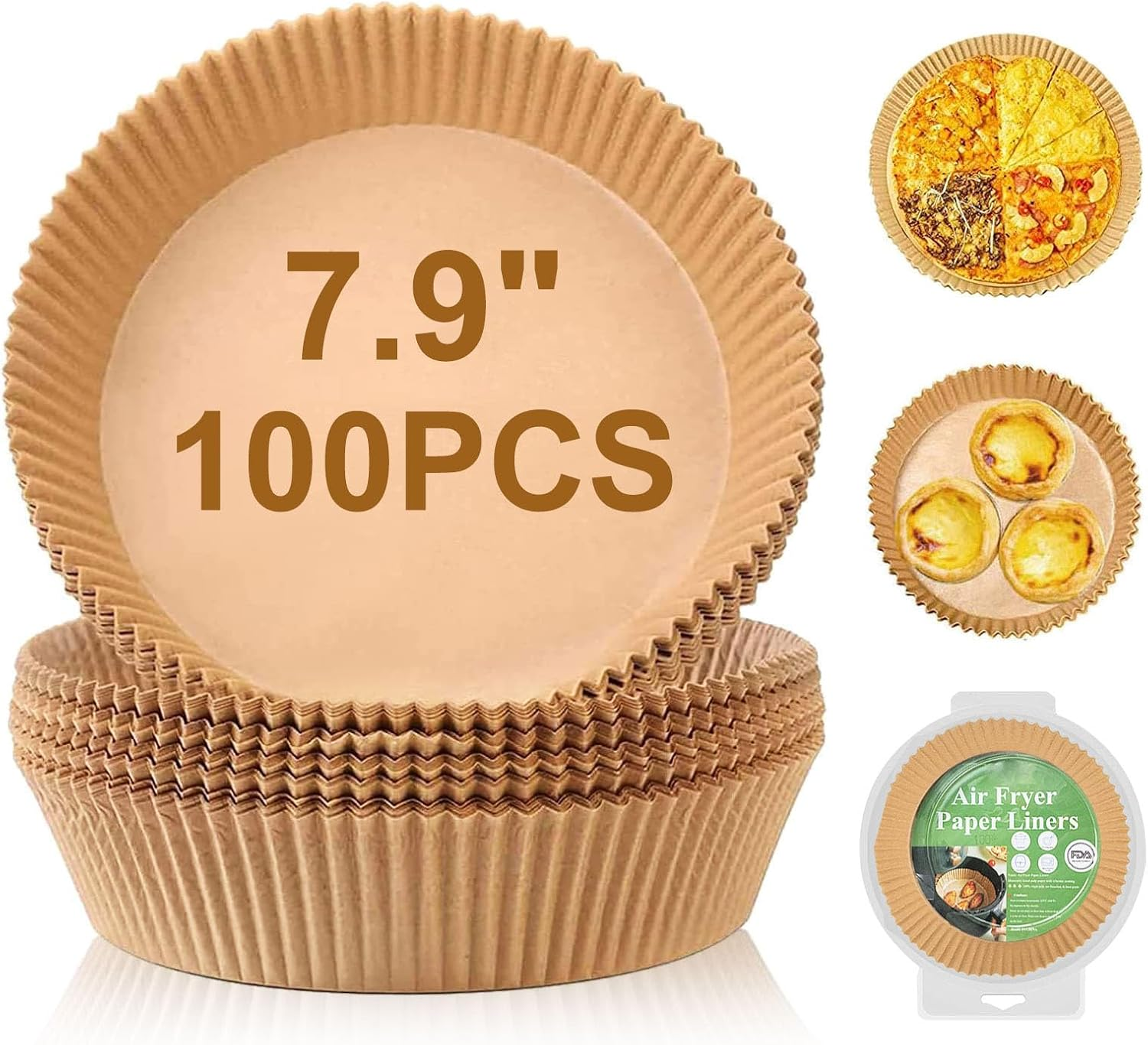 100 个不粘空气炸锅垫 - 防油且耐热，必备厨房用品