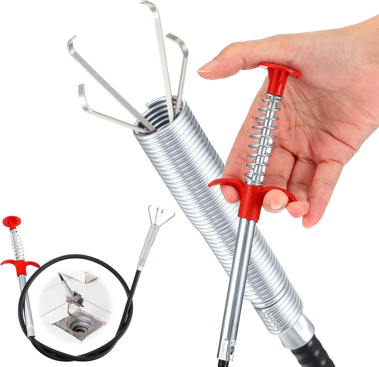 1 件柔性抓取爪工具 - 四角形管道清洁工具