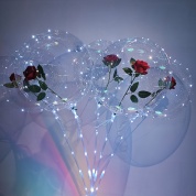 2件套红色玫瑰花束波波气球带杆