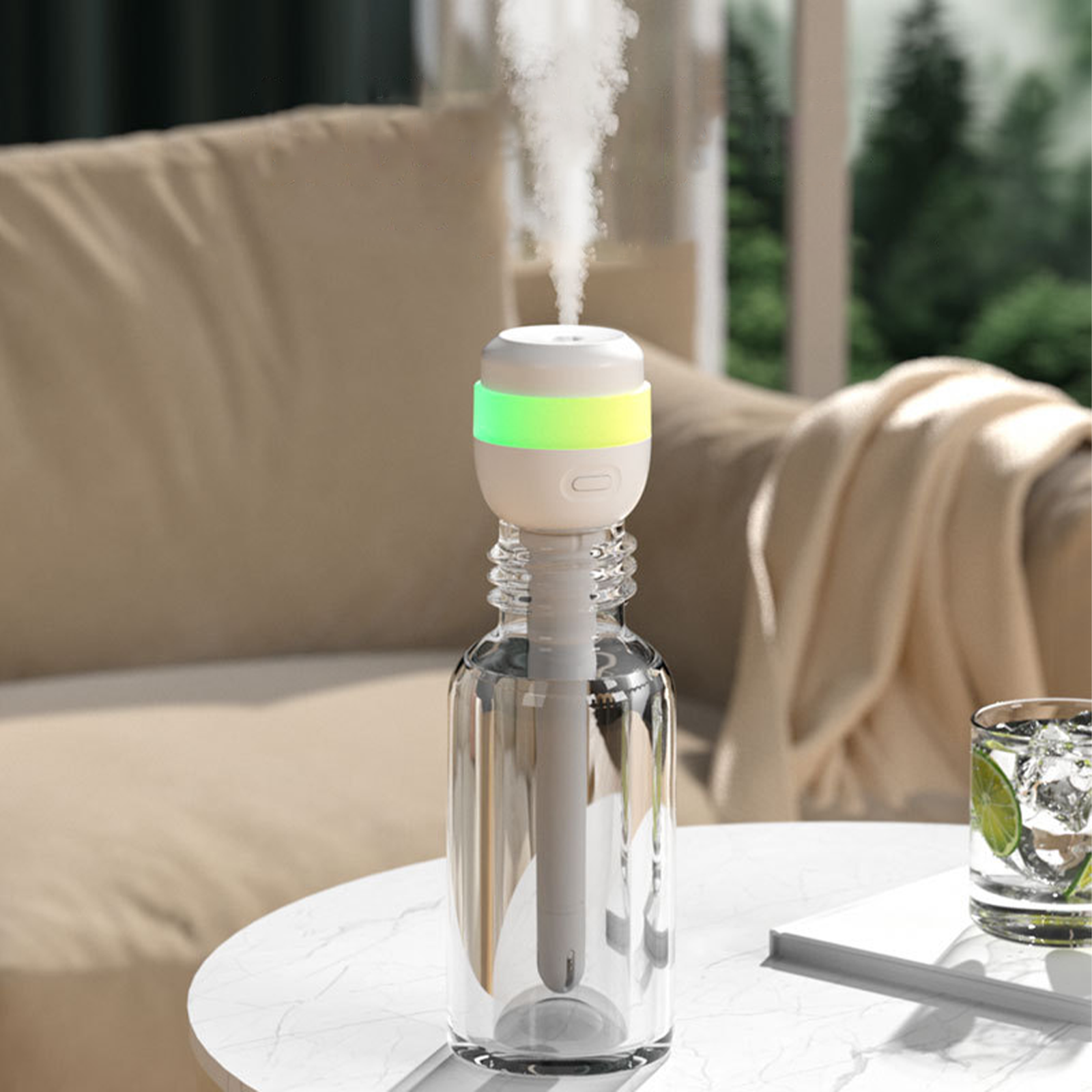 便携式加湿器，迷你小型桌面usb车载便携式加湿器、适用于卧室、书桌、汽车、旅行、办公室