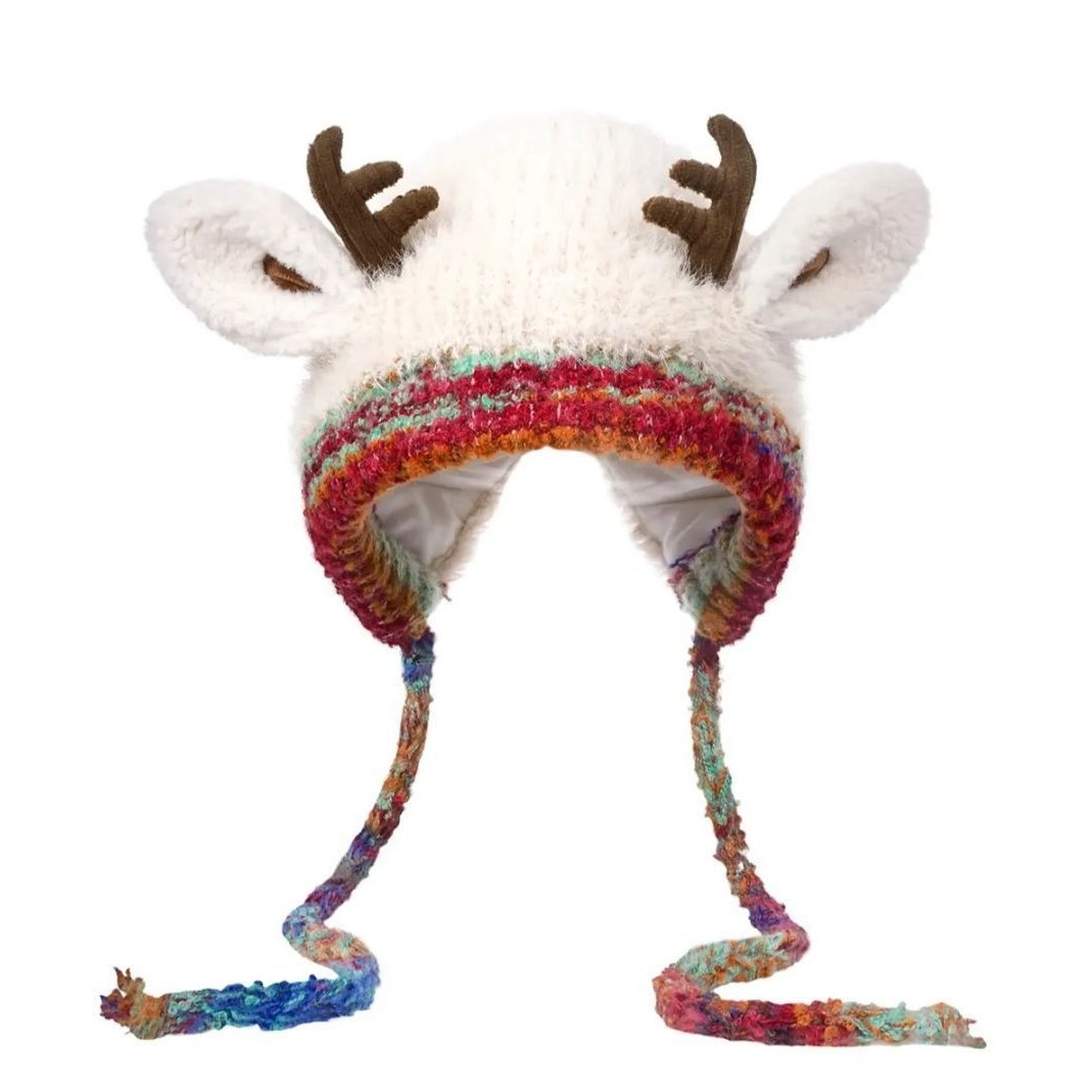 新款Handmade Festive Christmas Antler Hat节日圣诞鹿角帽