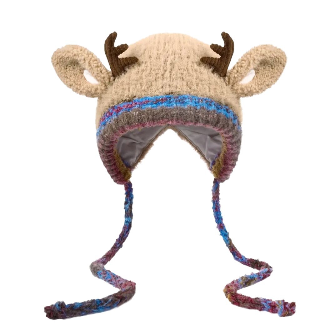 新款Handmade Festive Christmas Antler Hat节日圣诞鹿角帽