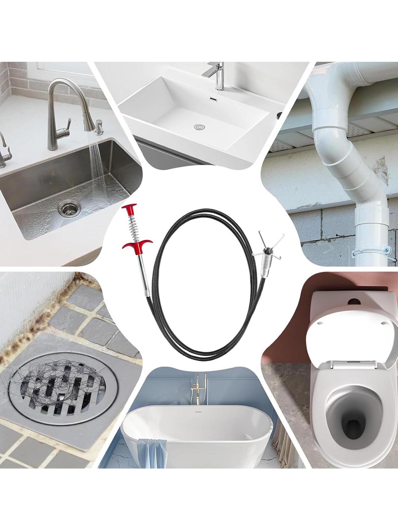 1 件柔性抓取爪工具 - 四角形管道清洁工具