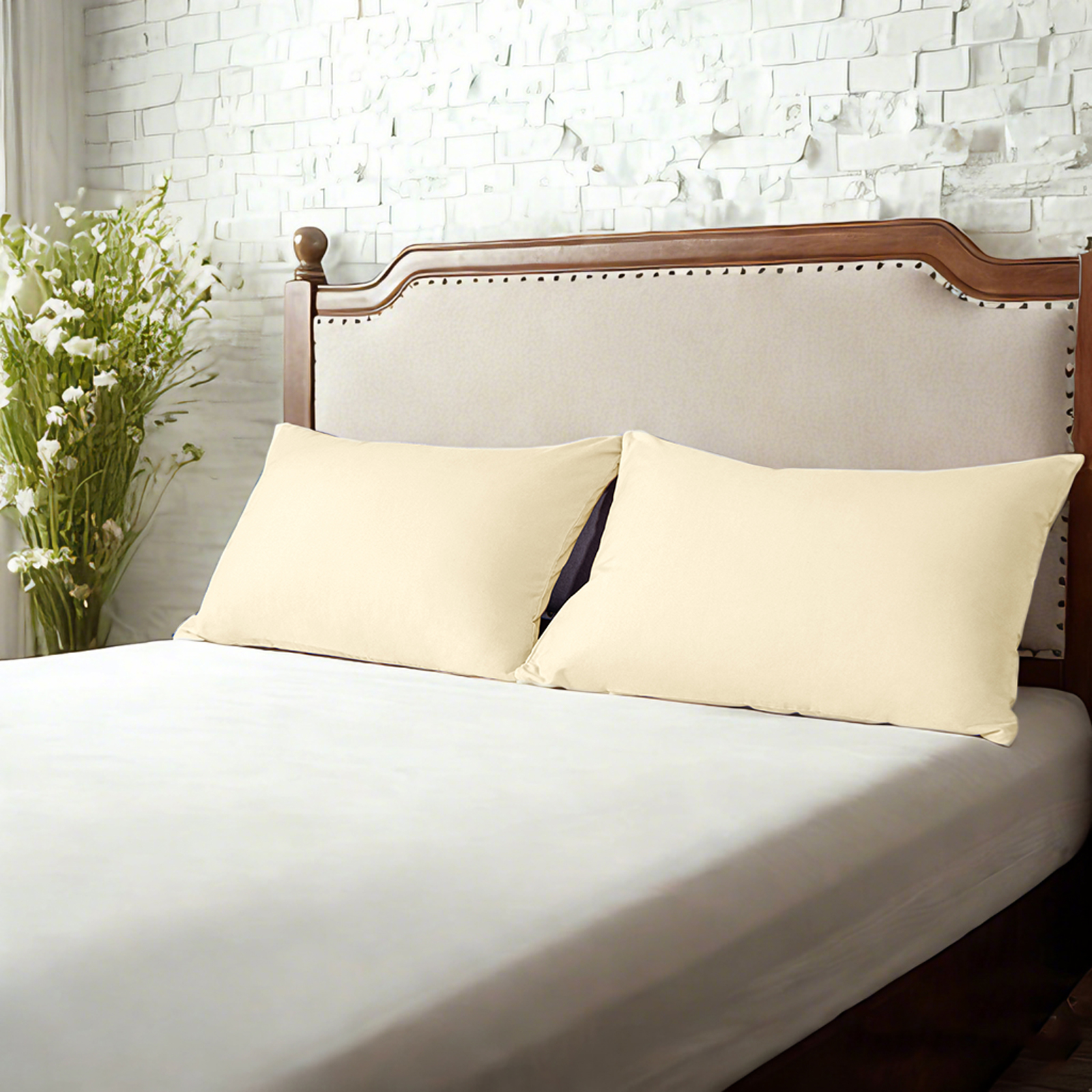 2个超细纤维标准枕套，柔软、防皱、防褪色、防污枕套，信封式封口