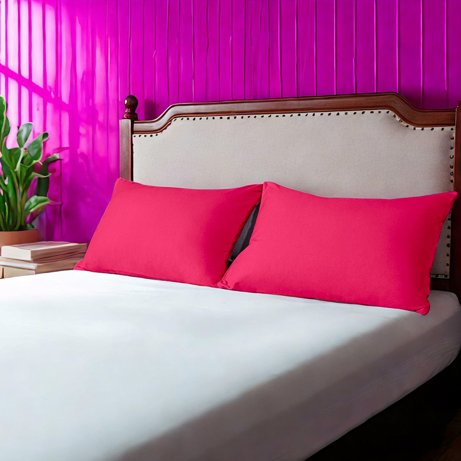 2个超细纤维标准枕套，柔软、防皱、防褪色、防污枕套，信封式封口