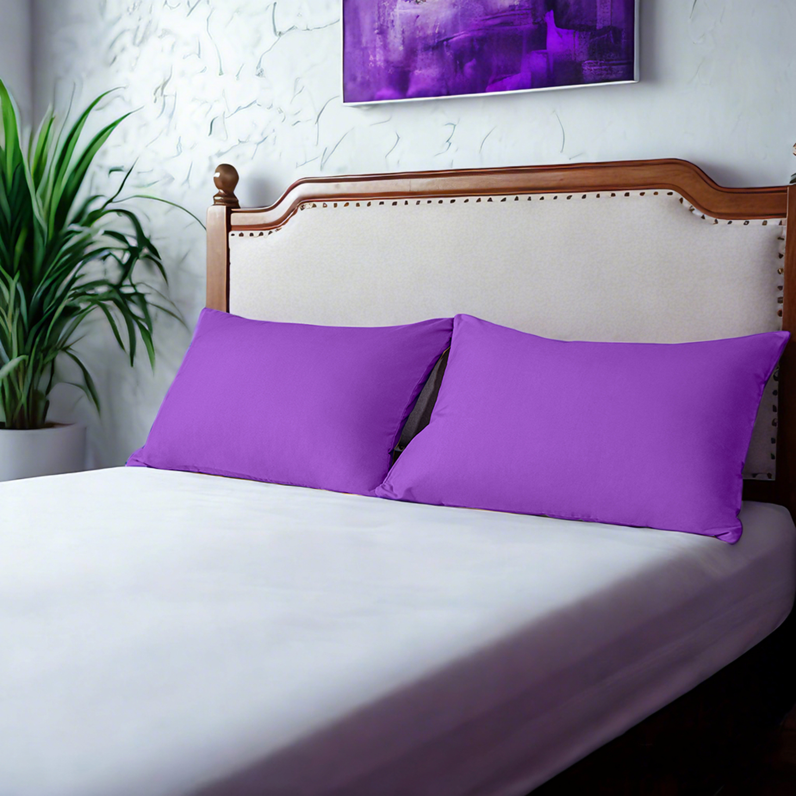 2个超细纤维标准枕套，柔软、防皱、防褪色、防污枕套，信封式封口