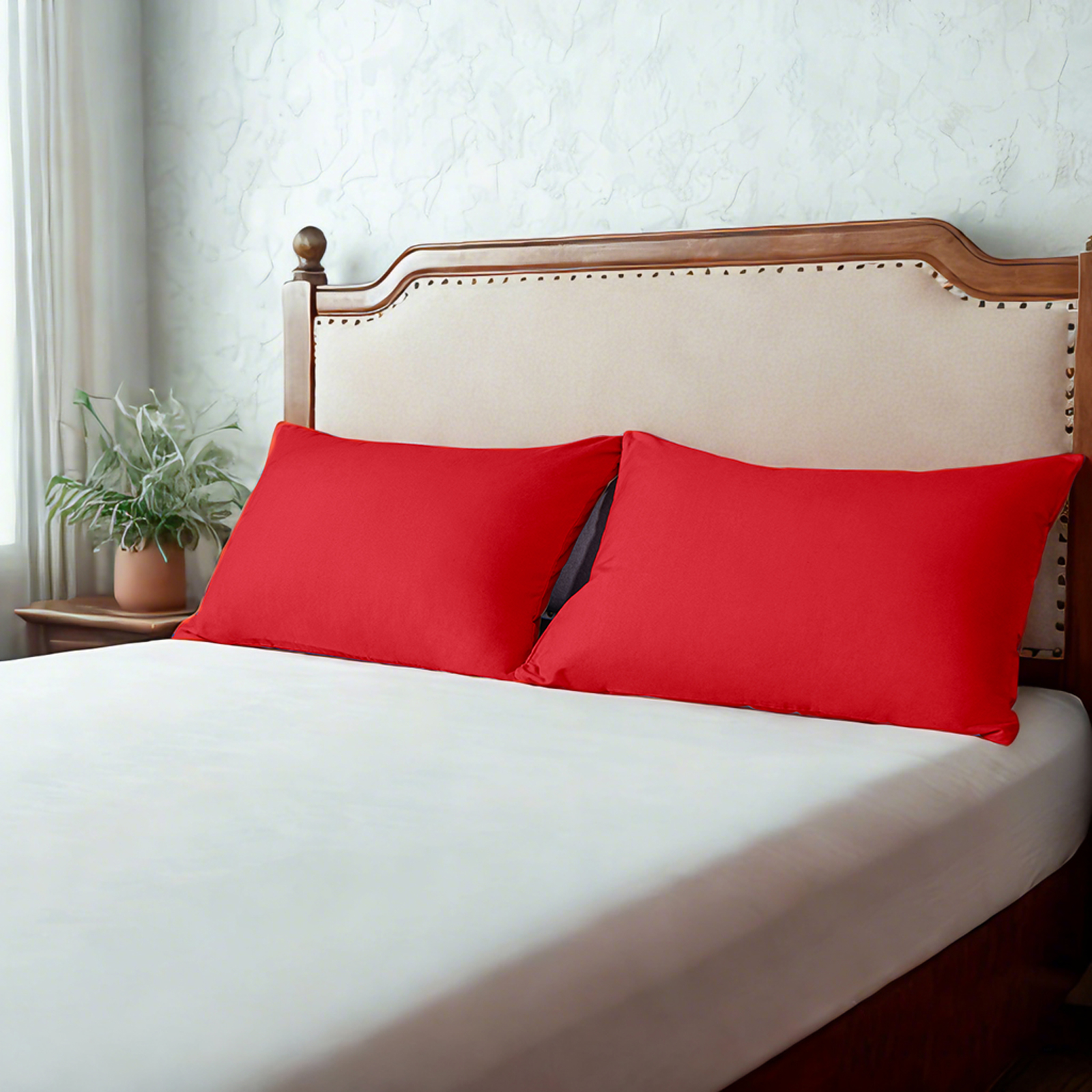 2个超细纤维标准枕套，柔软、防皱、防褪色、防污枕套，信封式封口