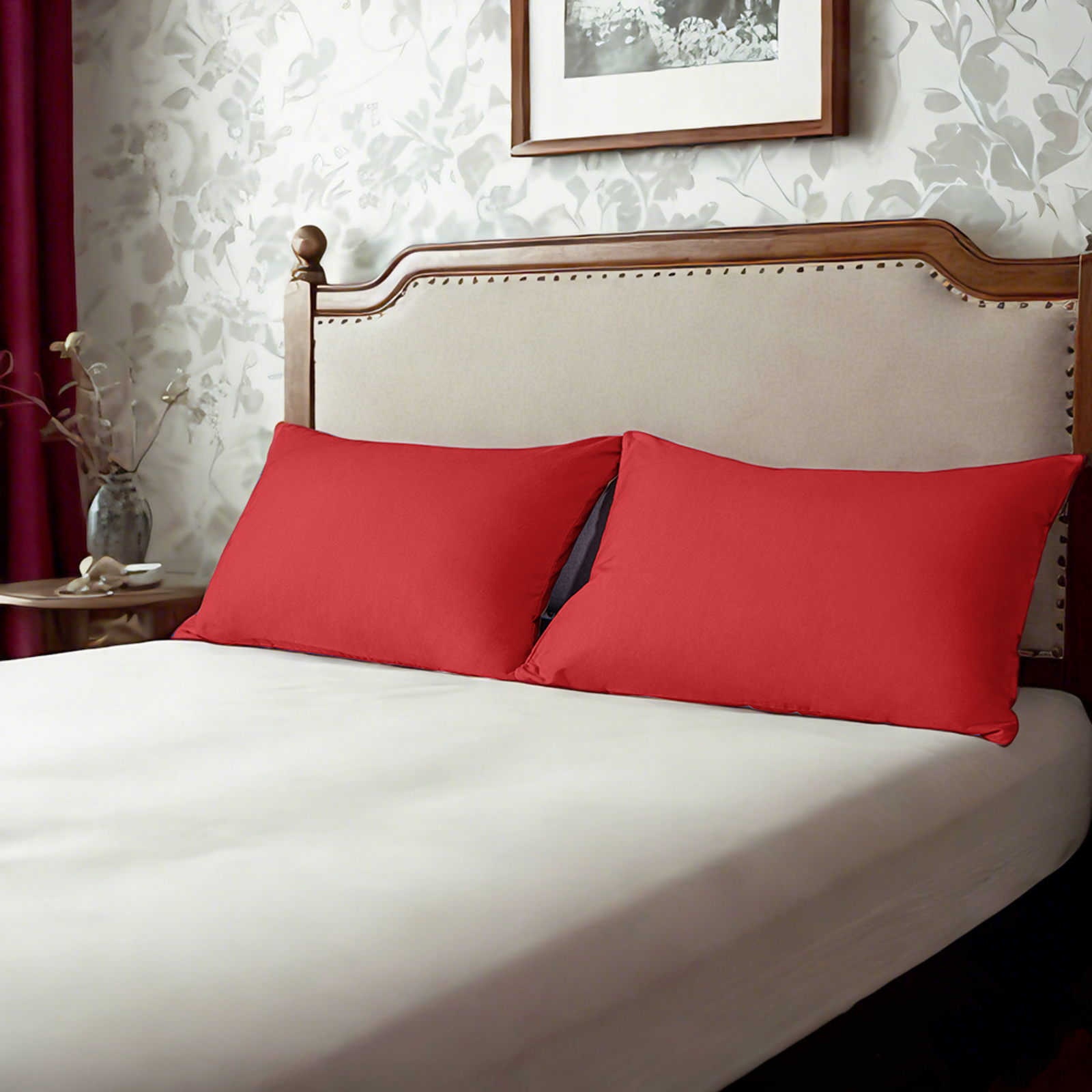 2个超细纤维标准枕套，柔软、防皱、防褪色、防污枕套，信封式封口