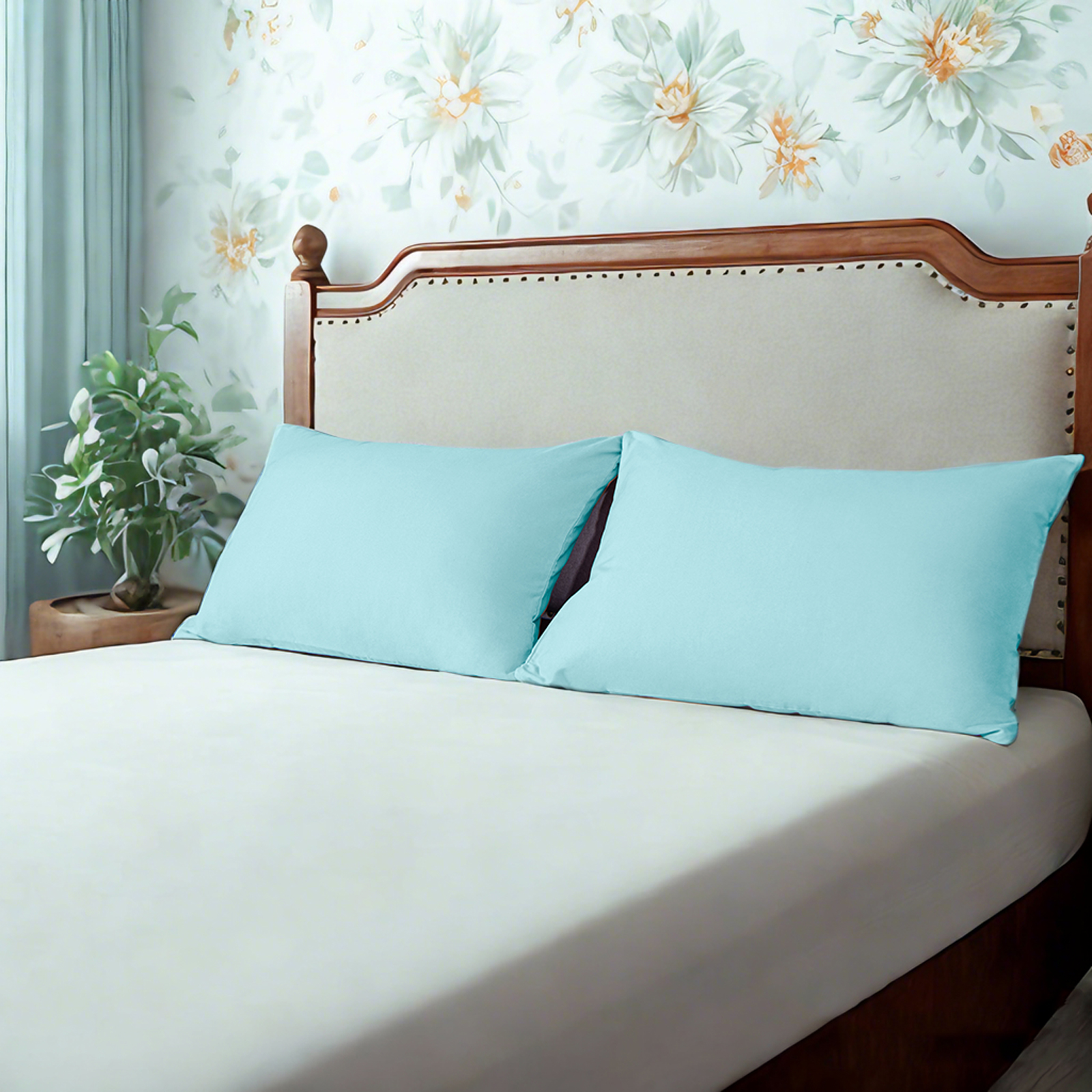 2个超细纤维标准枕套，柔软、防皱、防褪色、防污枕套，信封式封口